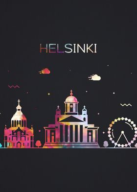 Helsinki City Skyline Art
