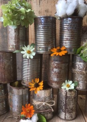 Fall Rustic Tin Cans