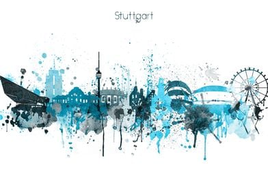 Stuttgart Germany Skyline