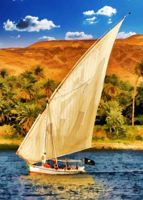 Sailing on the Nile river