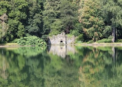 Ruins by a lake