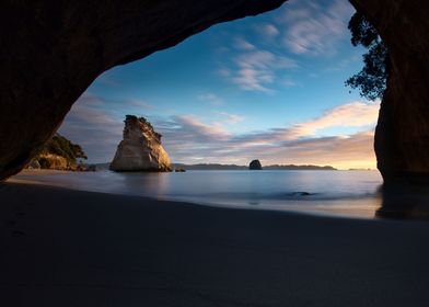 Sunrise at Cathedral Cove