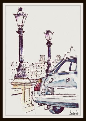 MG BGT watercolour London