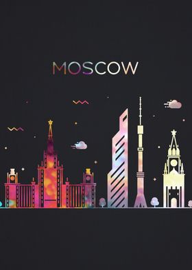 Moscow Russia City Skyline