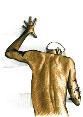 Back pose of man