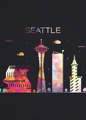 Seattle City Skyline Art