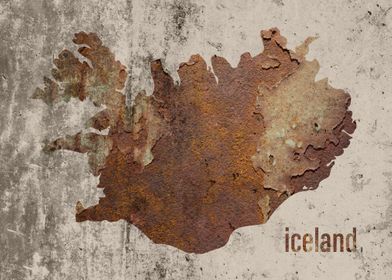 Iceland Map Rusty Cement
