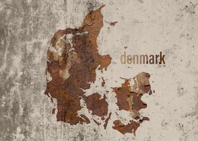 Denmark Map Rusty Cement