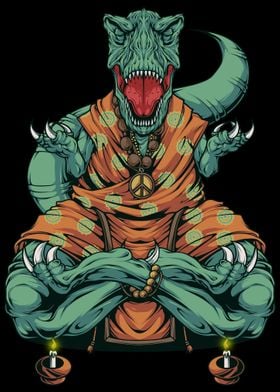 Dinosaur Yoga Zen Buddha