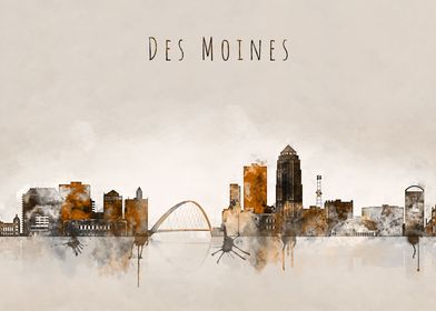 Des Moines Iowa Skyline