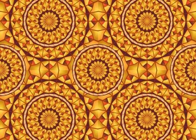 Golden mandalas pattern