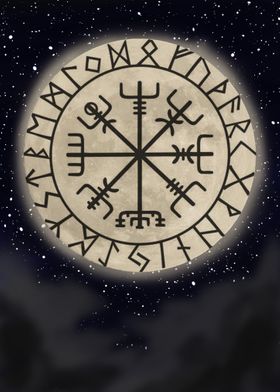 vegvisir shape in the moon