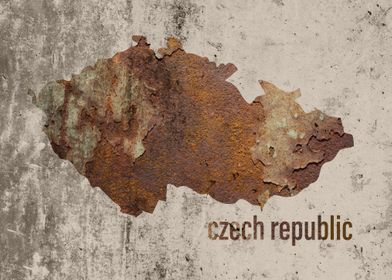 Czech Republic Map Rusty