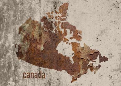 Canada Map Rusty Cement