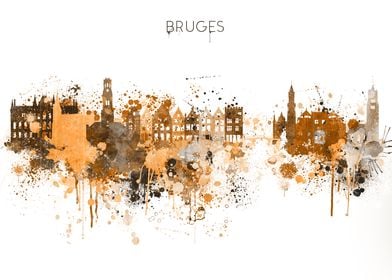 Bruges Belgium Skyline