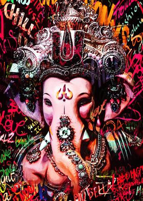 Lord Ganesh Neo Pop Art 