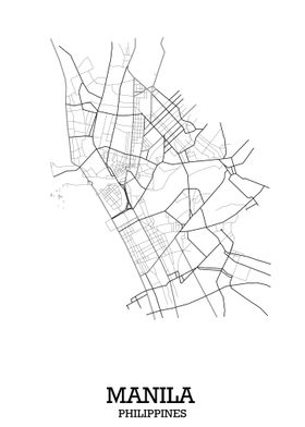 Manila City map BW
