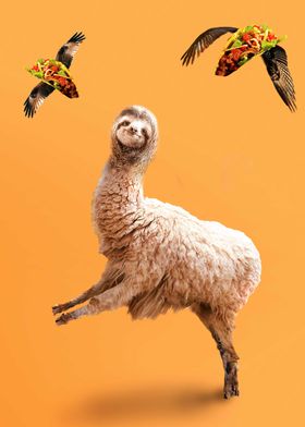 Weird Funny Sloth Llama
