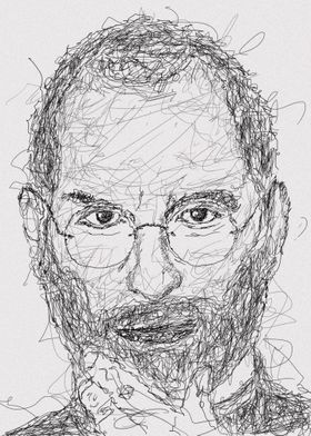 Steve Jobs in Scribble art