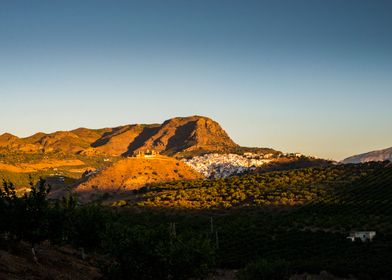 Allora village in sunset