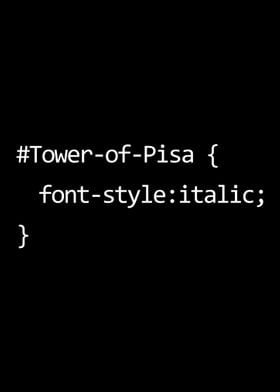 Tower of Pisa Coding joke