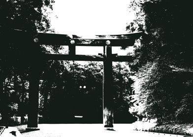 Shinto Torii Gate at Meiji