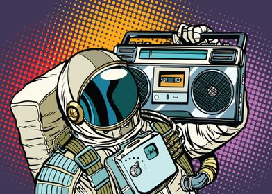 Astronaut with Boombox