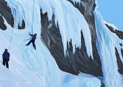 Climbing Frozen waterfall