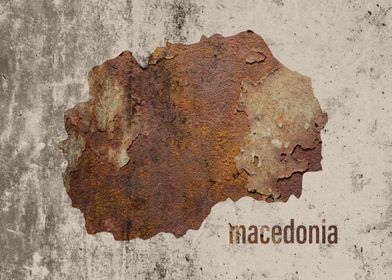 Macedonia Map Rusty Cement