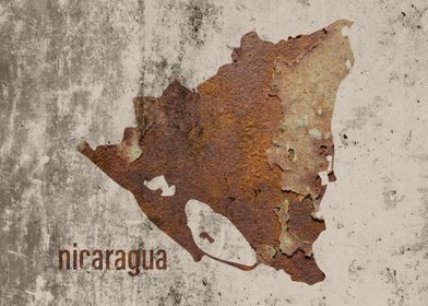 Nicaragua Map Rusty Cement