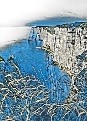 The blue cliffs of etretat