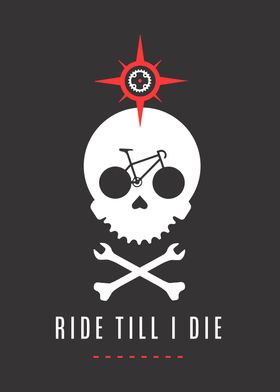 Skull with cycling symbols