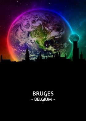 Bruges Belgium Skyline 