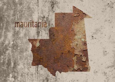 Mauritania Map Rusty Art