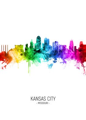 Kansas City Sports In Front Of Skyline Poster, Kansas City Missouri Sp –  McQDesign