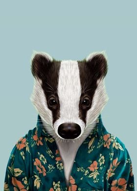 Animal Badger portrait 