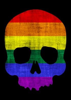 Skull Rainbow Flag