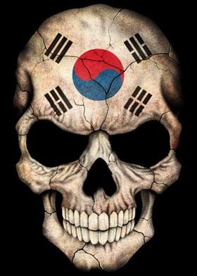 South Korean Flag Skull