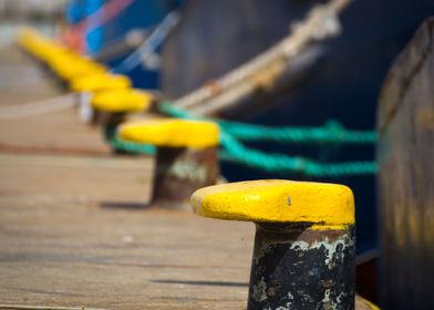 Yellow bollard Jastarnia