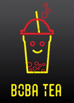 Boba Tea Red and Yellow