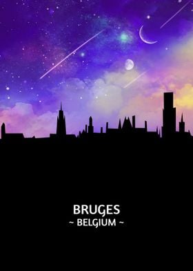 Bruges Belgium Skyline 