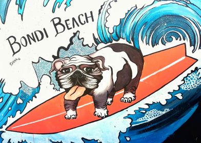 Surfing Dog Bondi Beach