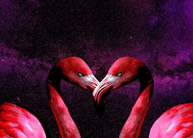 Flamingos In Space