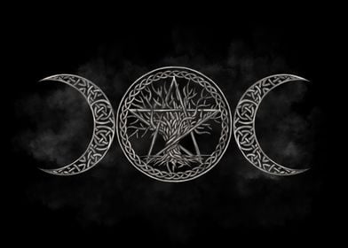 Triple Moon with pentagram