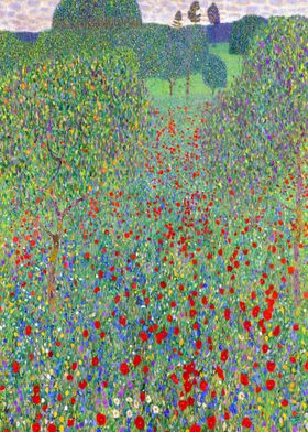 Gustav Klimt Poppy Field