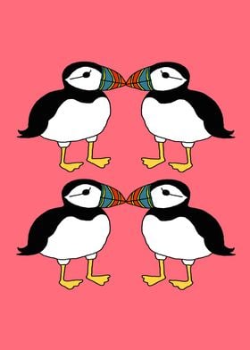 Kissing Puffins