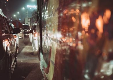 Dhaka street by night