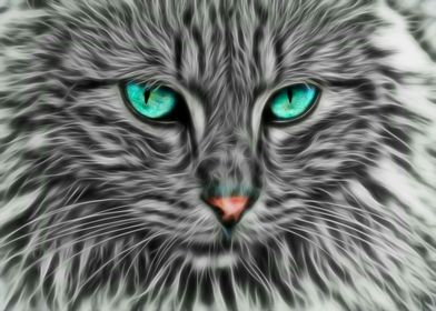 Inspired cat art Animals