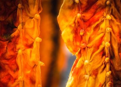 Drying orange batik