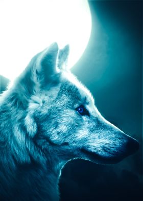 Wolf portrait art